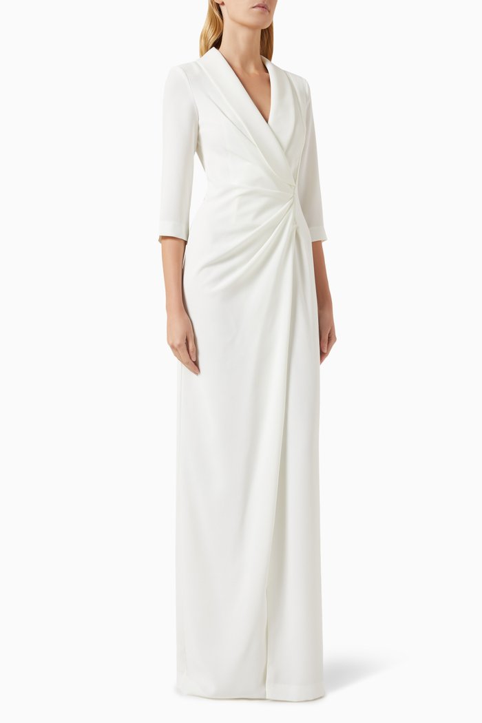 

Benny Draped Gown in Crepe, Neutral