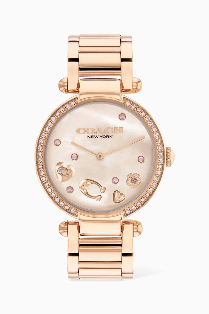 Cary Quartz Watch, 34mm, Rose gold