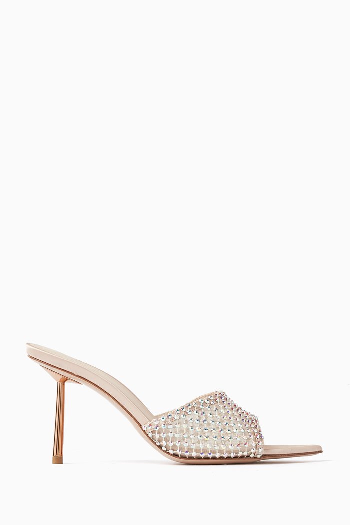 

Gilda 100 Crystal-embellished Mules in Satin, Neutral
