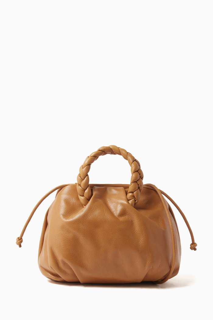

Medium Bombon Braided Top-handle Bag in Leather, Brown