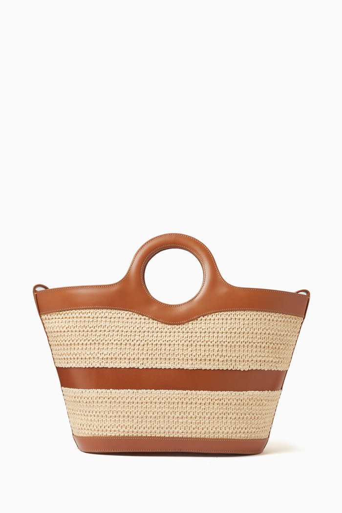 

Medium Nasta Tote Bag in Raffia, Brown