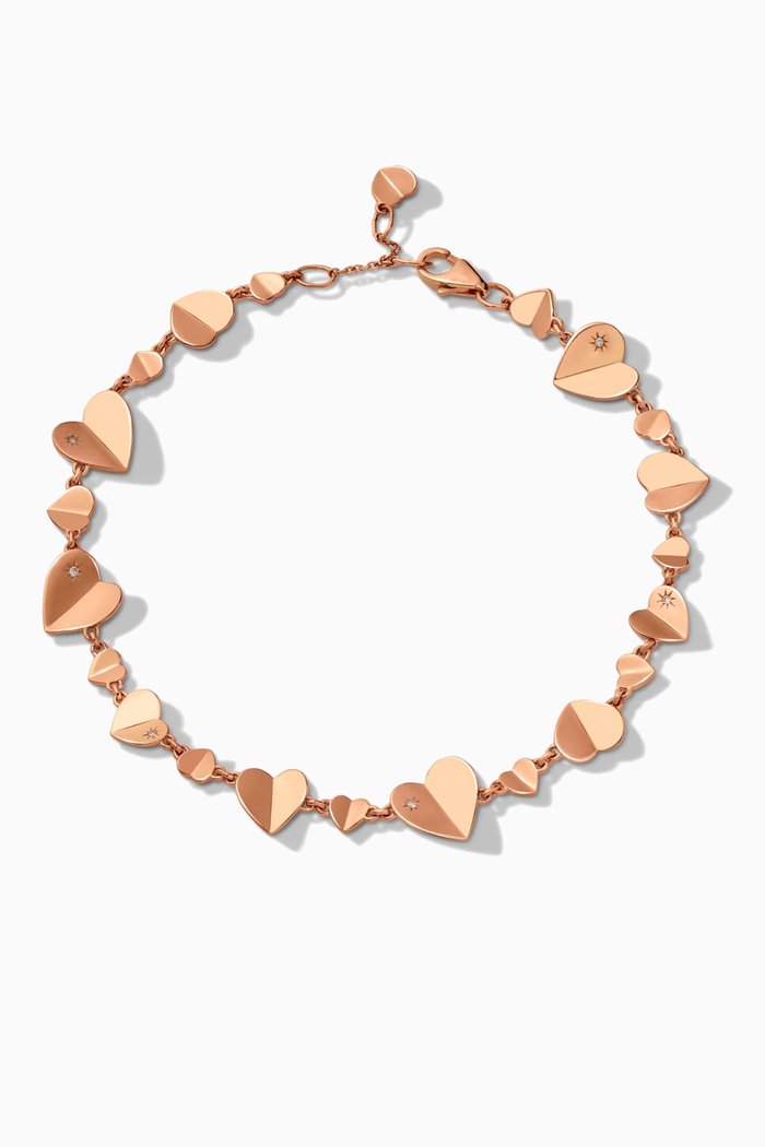 

Hiam Gafla Heart Diamond Bracelet in 18kt Rose Gold