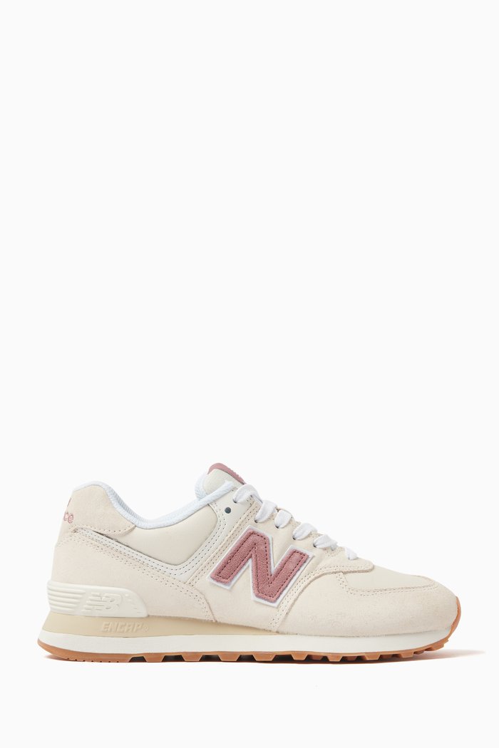 

574 Low-top Sneakers in Suede & Mesh, Pink