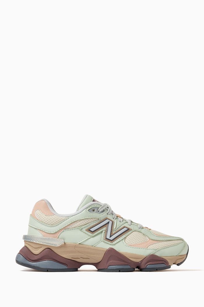 

9060 Sneakers in Mesh & Leather, Green