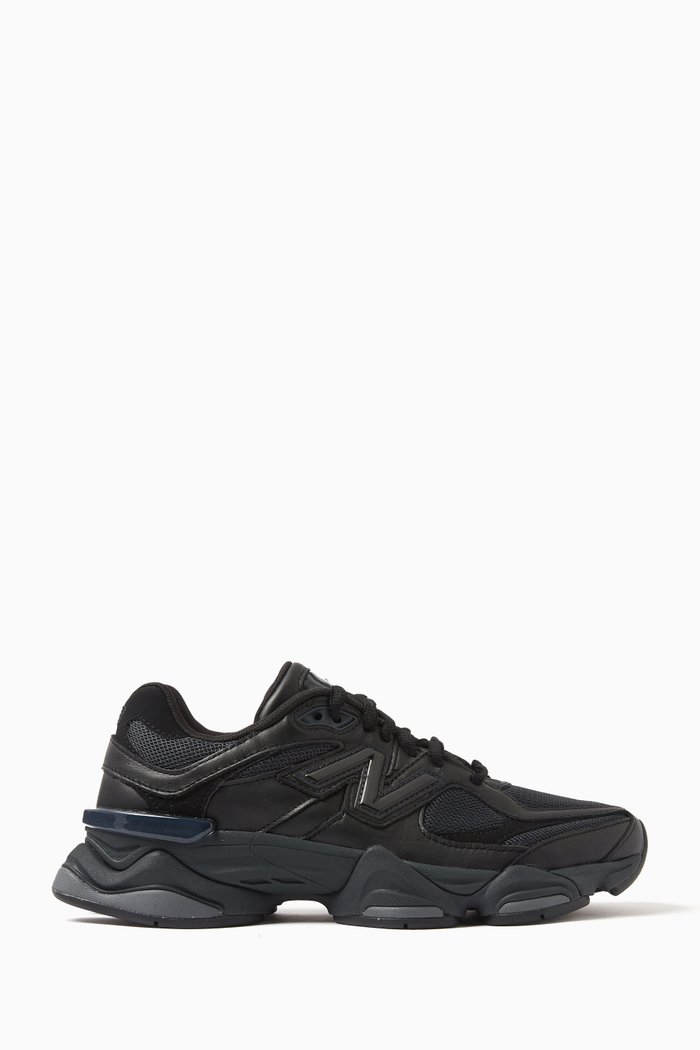 9060 Low-top Sneakers in Leather & Mesh, Black