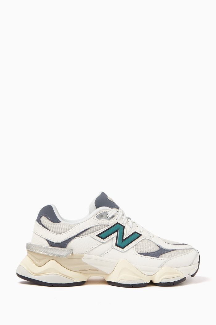 9060 Low-top Sneakers in Mesh & Leather, White