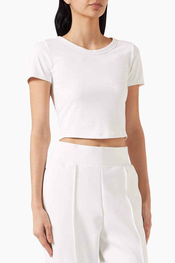 

Dri-Fit Short Sleeved Crop Top, White