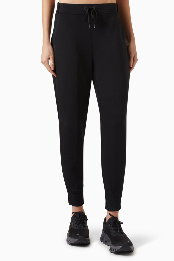 Drawstring Sweatpants in Recycled Polyester-blend, Black