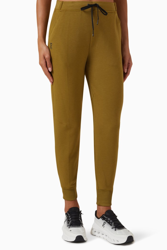 Drawstring Sweatpants in Recycled Polyester-blend, Green