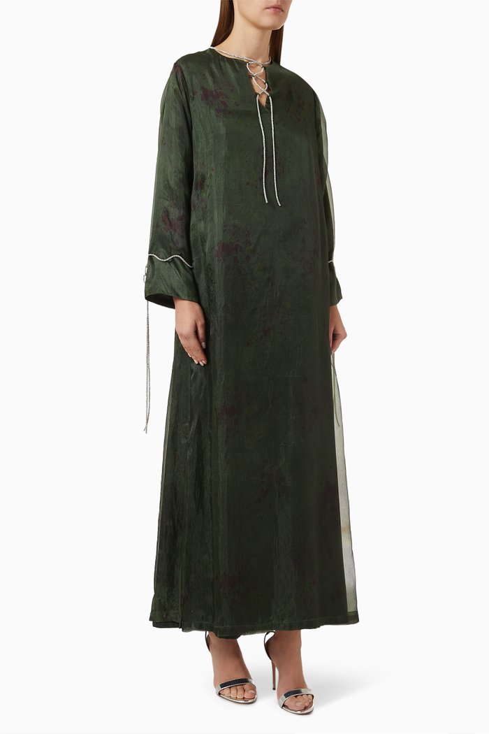 

Tie-up Kaftan in Organza, Green