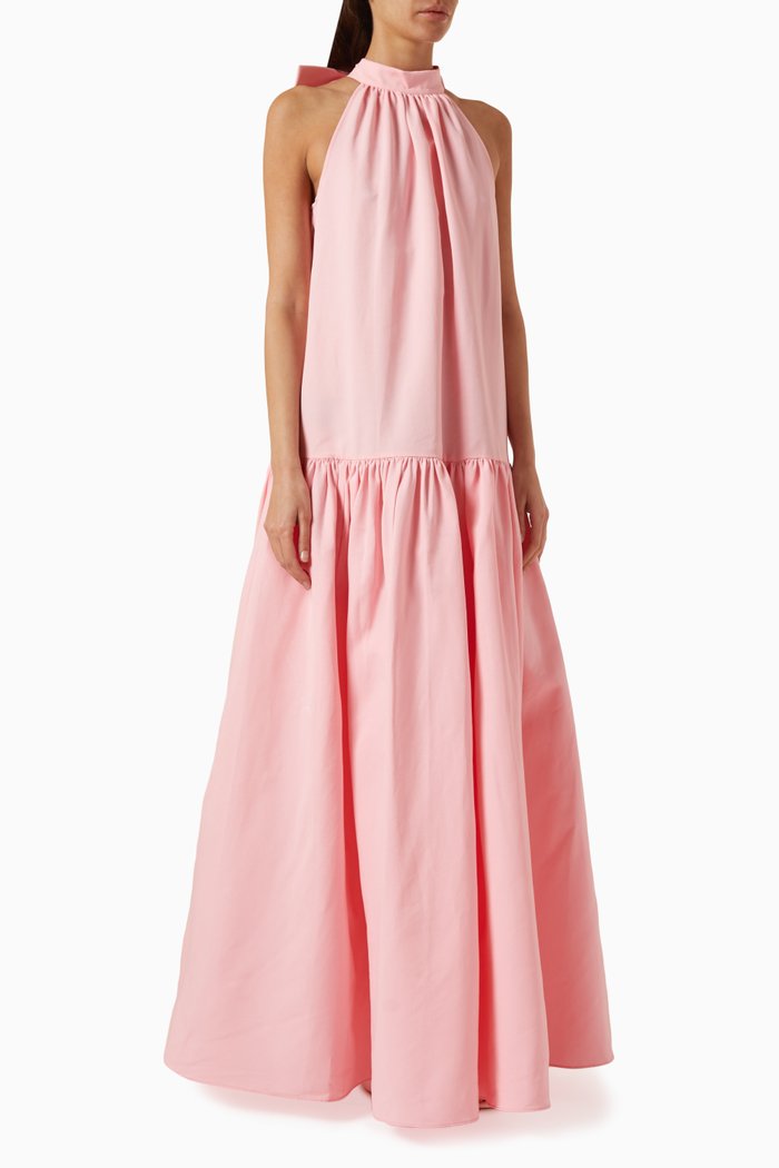 Marlowe Maxi Dress in Cotton Poplin, Pink