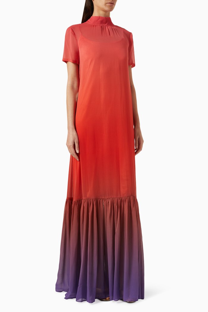 

Calluna Ombré Maxi Dress in Organza, Multicolour