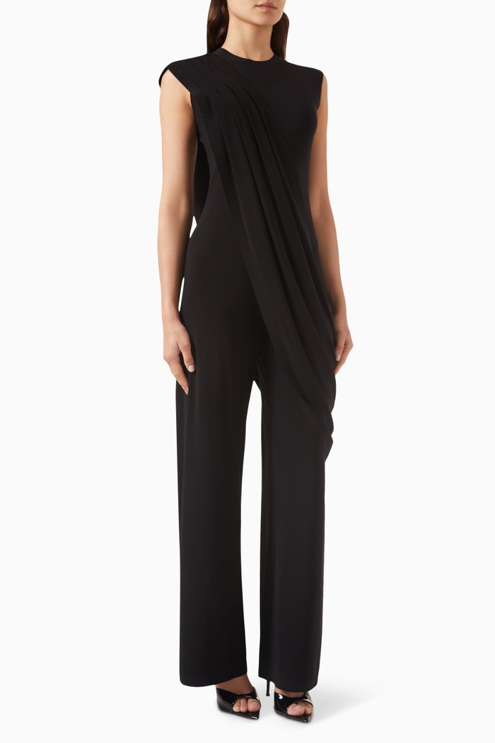 

Medium Drape Jumpsuit in Lycra, Black