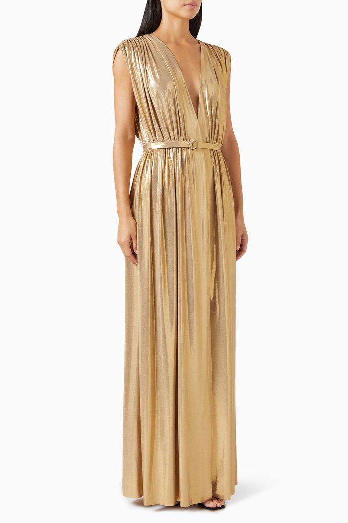

Athena Belted Gown, Gold