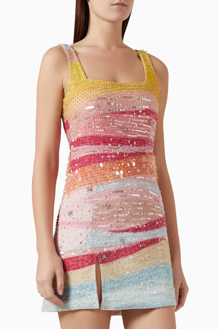 

Le Sable Embellished Mini Dress, Multicolour