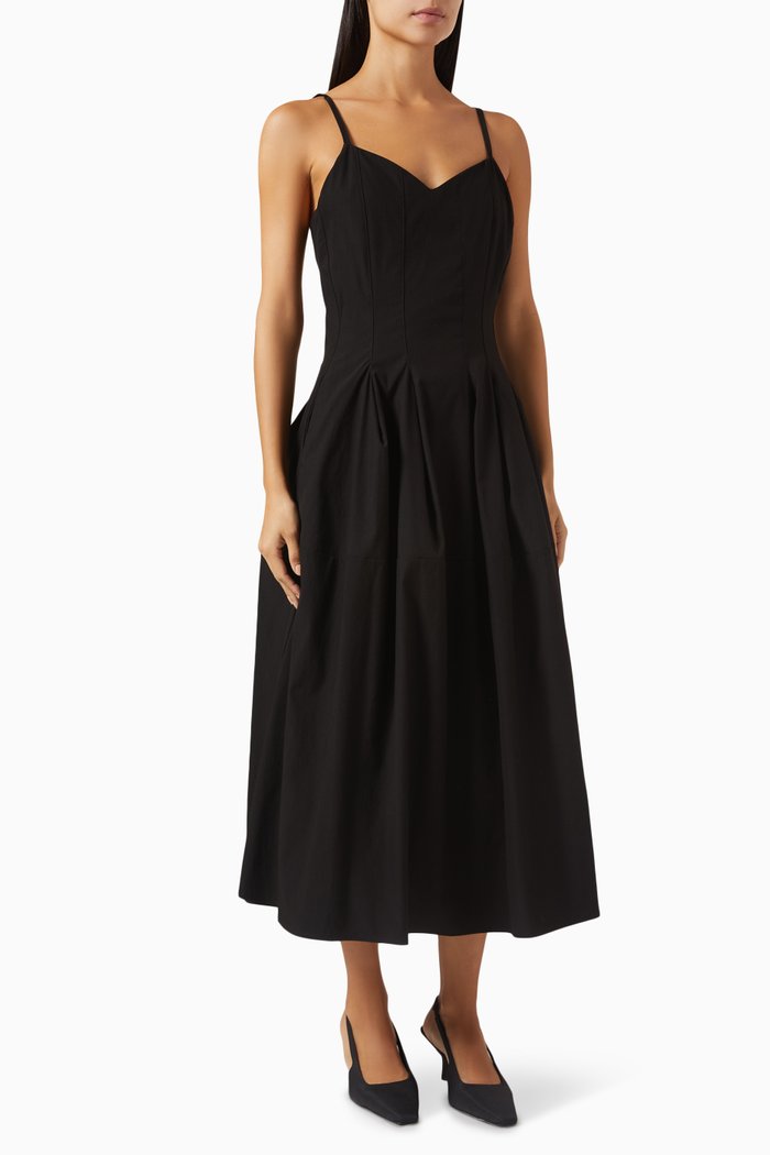 

Iris Midi Dress in Tencel™ Blend, Black