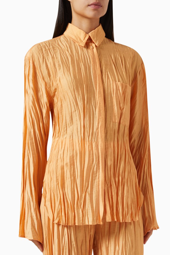 Sem Shirt in Plissé, Orange
