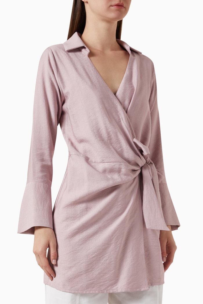 

Wrap Tie-up Top, Pink