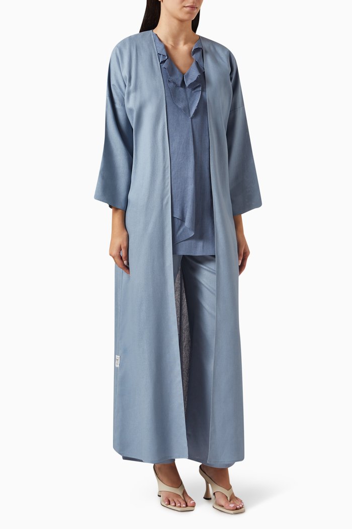 

Three-piece Abaya Set, Blue