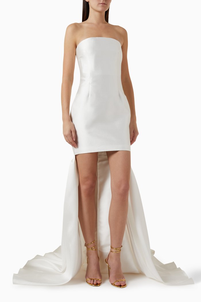 

Neva Mini Dress in Satin, Neutral