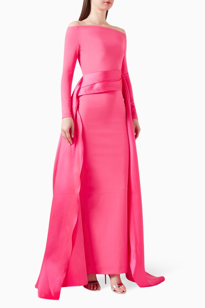 

Irma Maxi Dress in Crepe, Pink