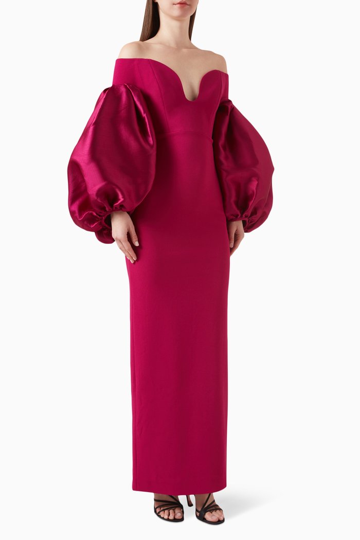 

Mora Maxi Dress in Crepe, Purple