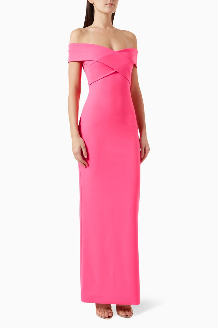 

Ines Maxi Dress in Crepe, Pink