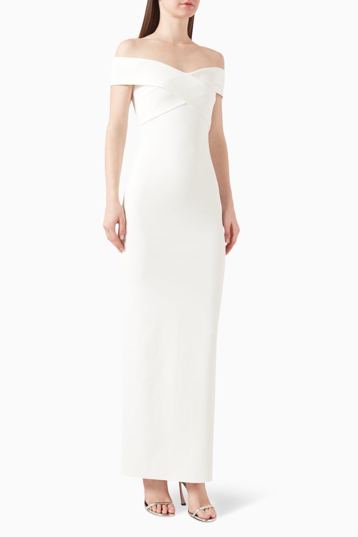 

Ines Maxi Dress in Crepe, Neutral