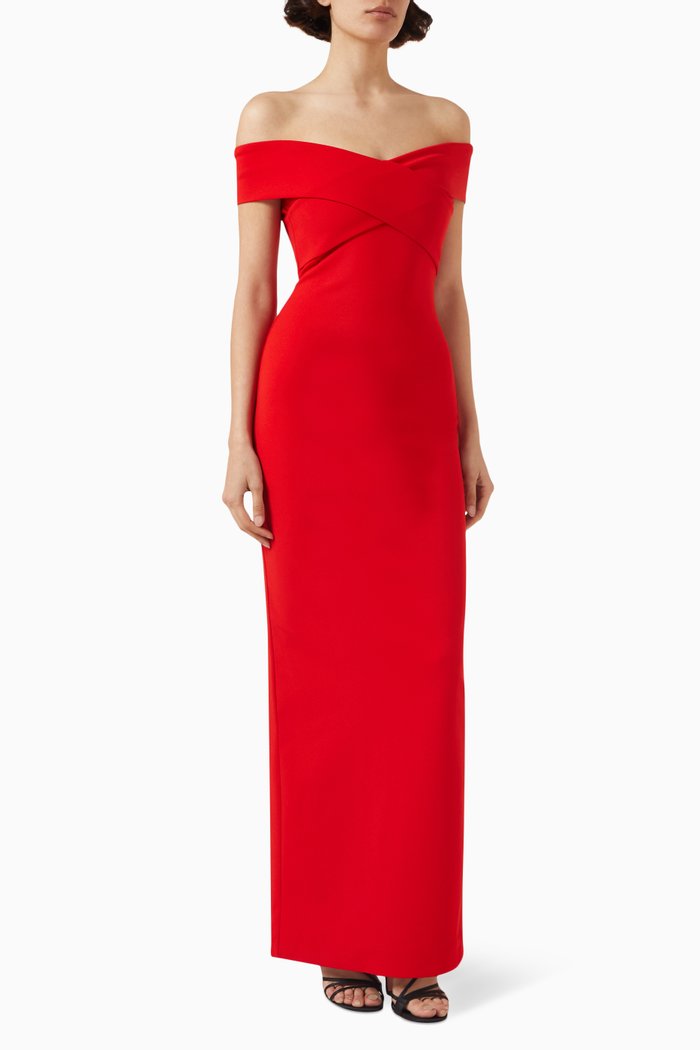 

Ines Maxi Dress in Crepe, Red
