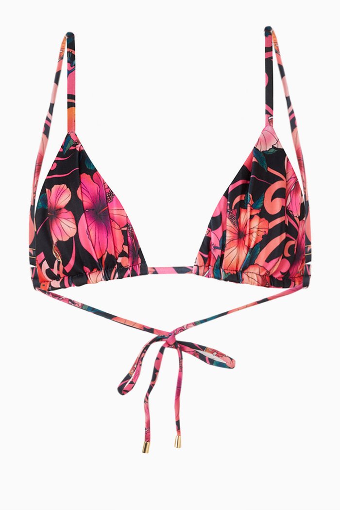 

Era Ruched Triangle Bikini Top, Pink