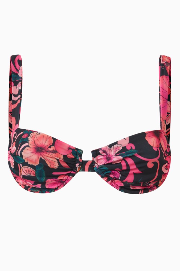

Ariel Ruched Bikini Top, Pink