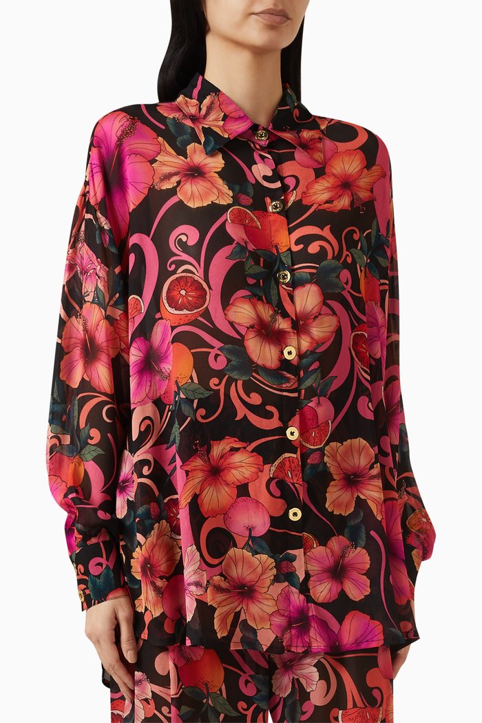 

Solace Button-up Shirt in Viscose, Pink