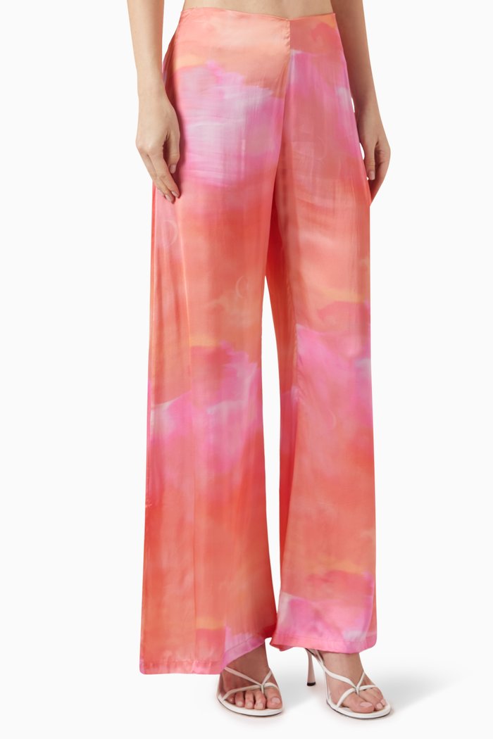 Arena Wide-leg Pants in Viscose, Pink