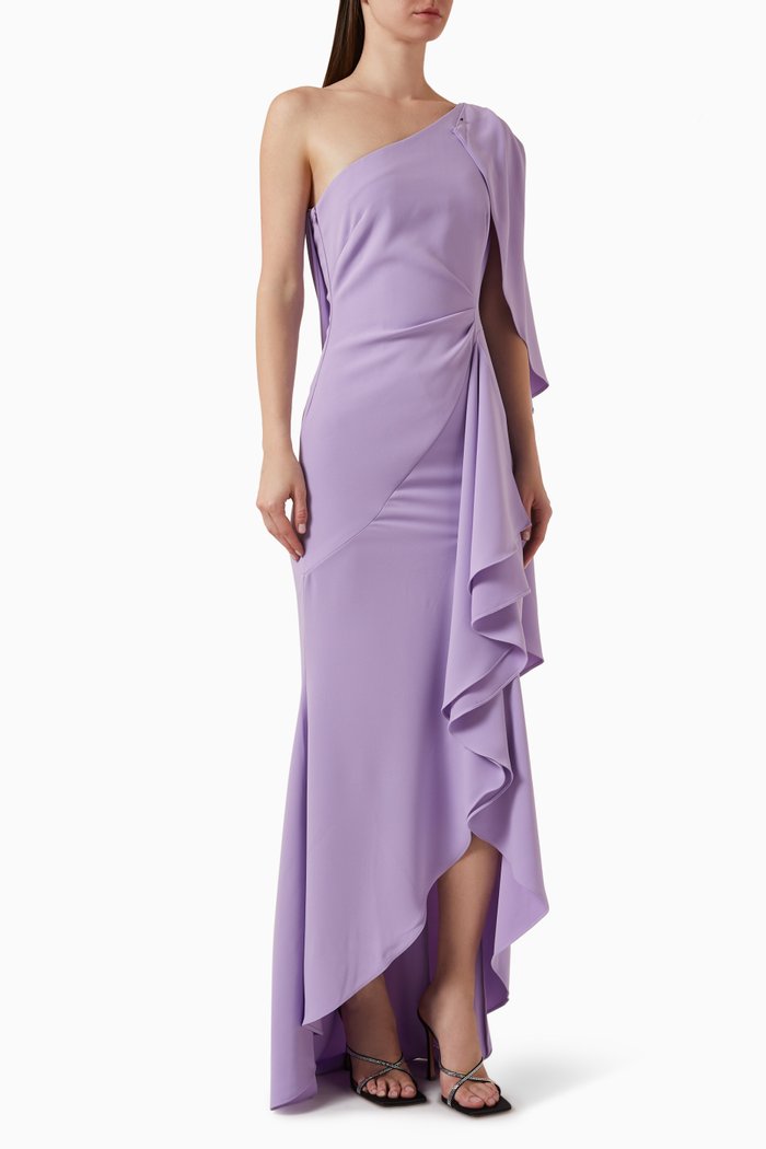 

Asymmetrical One Shoulder Maxi Dress, Purple