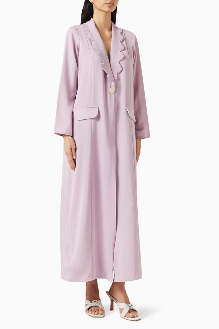 

Scallop Collar Abaya, Purple