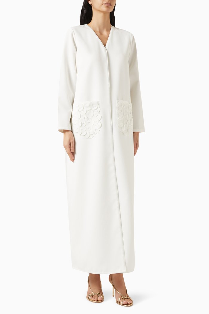 

Applique Detail Open Abaya, White