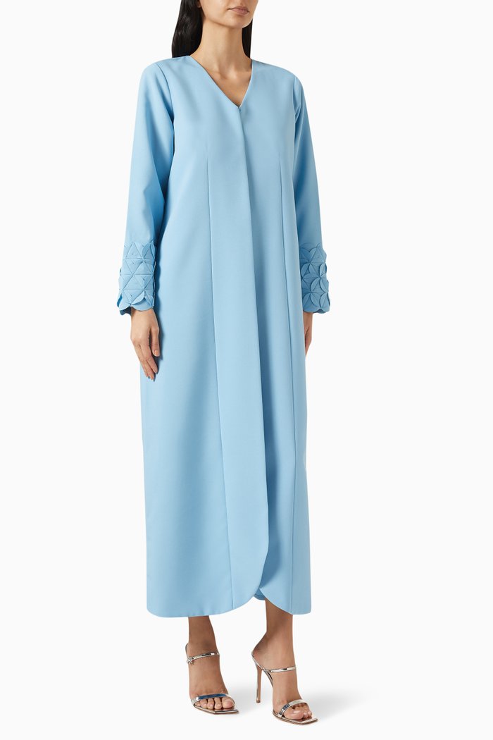 

Flower-detail Open Abaya, Blue