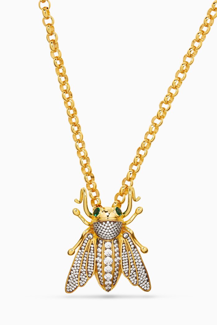 

Bee Necklace in 24kt Gold-plated Bronze, Yellow