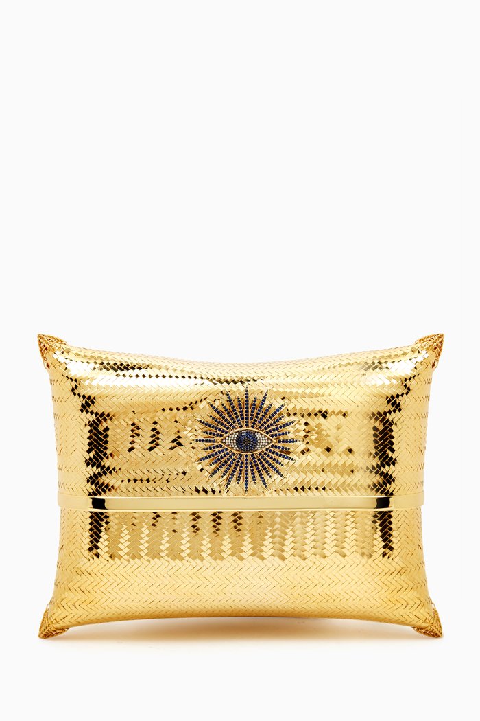 

Eye Of The Sun Evening Bag in 24kt Gold-plated Brass