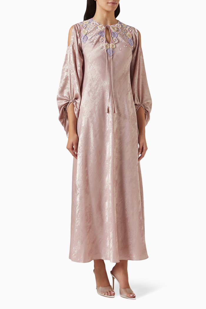 Moroccan Kaftan in Crepe, Pink