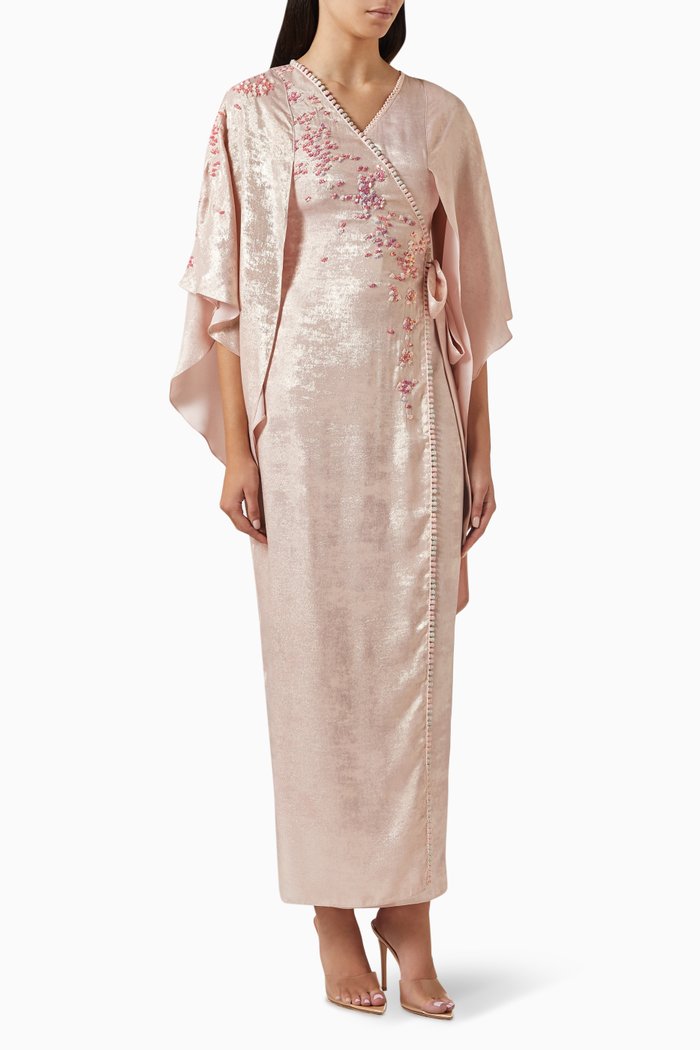 

Embellished Morrocan Wrap Dress, Pink
