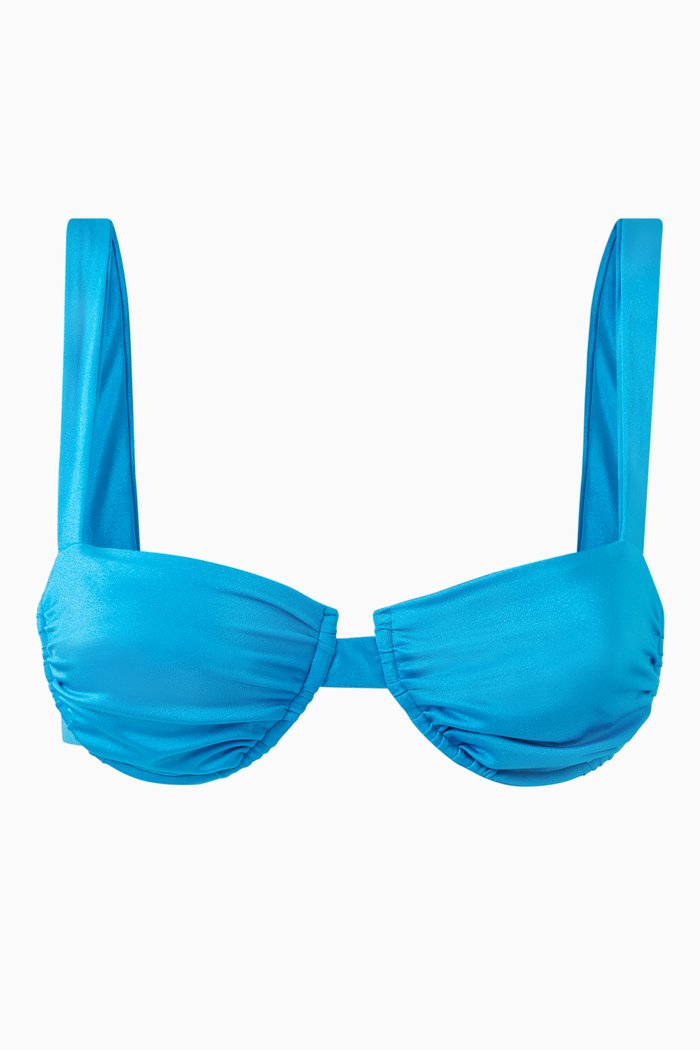 

Ariel Ruched Bikini Top, Blue