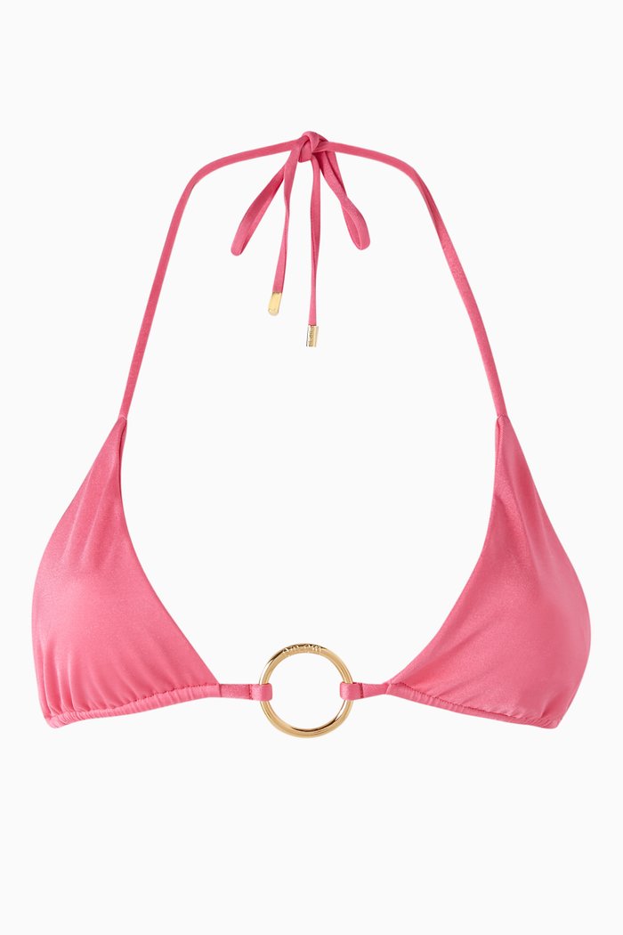 

Isle Hoop Halter Bikini Top, Pink