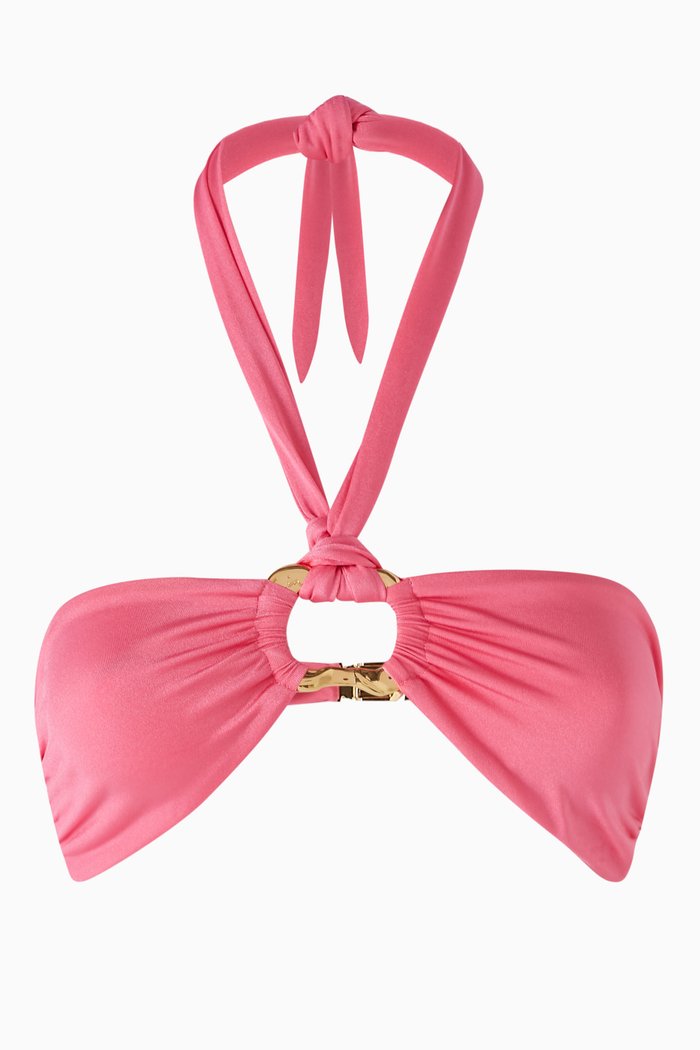 

Locket Bandeau Bikini Top, Pink