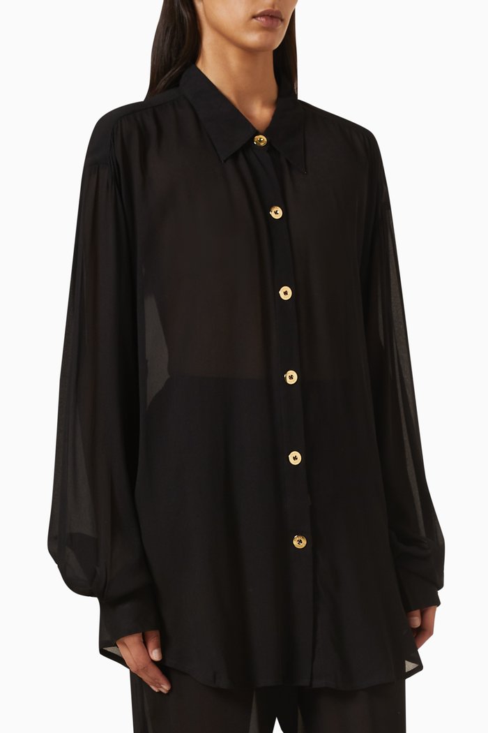 

Muse Oversized Shirt in Viscose, Black