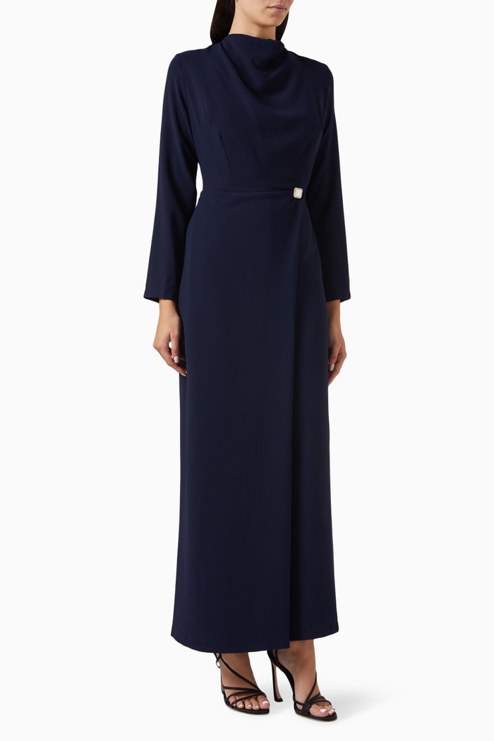 Embellished Button Jumpsuit, Blue