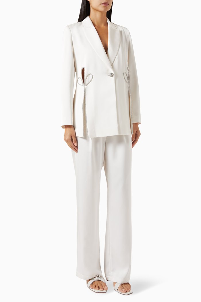 

Cut-out Blazer Top & Pants Set, Neutral