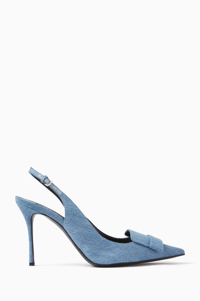 

SR1 90 Slingback Pumps in Denim, Blue