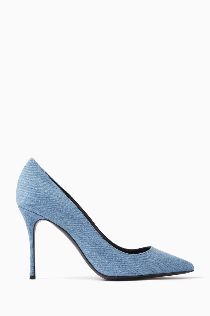 Godiva 90 Pumps in Denim, Blue