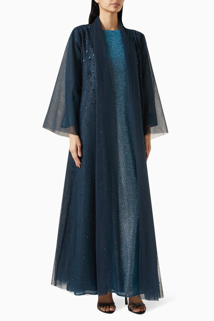 

Embellished Abaya Set, Blue